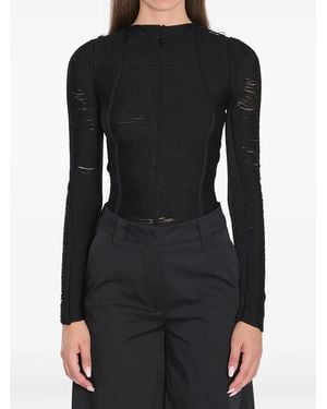 The Attico Fringed Top - Black