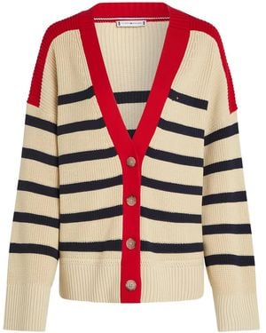 Tommy Hilfiger Striped Cardigan - レッド