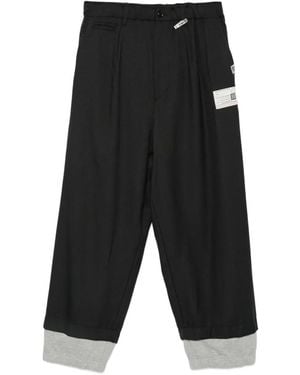 Maison Mihara Yasuhiro Sweat Layered Twill Trousers - Grey
