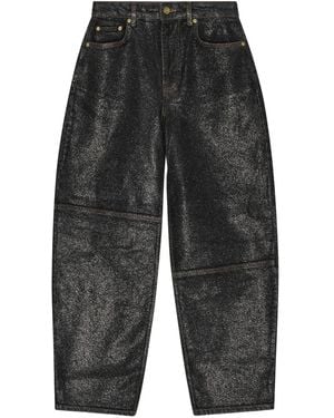 Ganni Hose Aus Denim - Grau