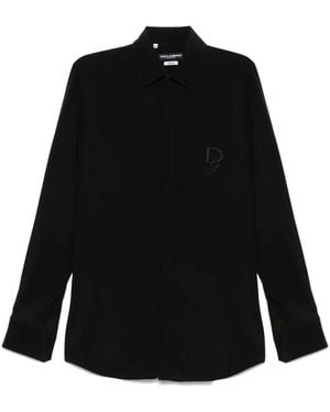 Dolce & Gabbana Striped Poplin Vanity Shirt - Black