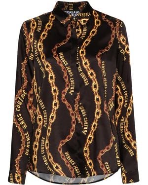 Versace Jeans Couture Chain Couture-Print Shirt - Black