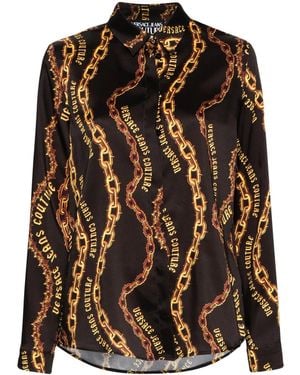 Versace Jeans Couture Chain Couture-Print Shirt - Black