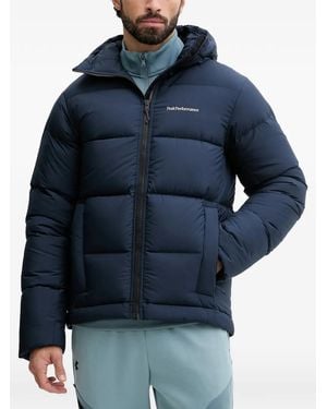 Peak Performance Hooded Quilted Jacket - Blue