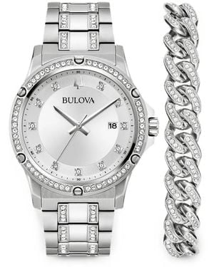 Bulova Crystal 42Mm Watch - White