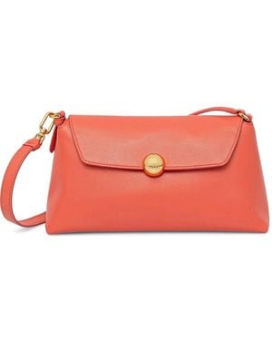 Furla Logo-Plaque Leather Shoulder Bag - Red