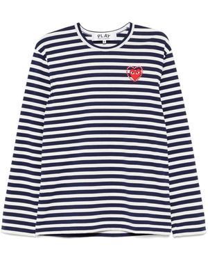 COMME DES GARÇONS PLAY ストライプ Tシャツ - ブルー