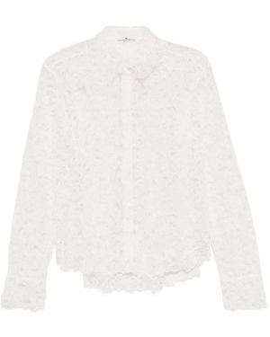 Ermanno Scervino Lace-Overlay Scalloped-Edge Shirt - White