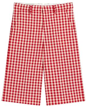 Ami Paris Gingham-Check Bermuda Shorts - Red