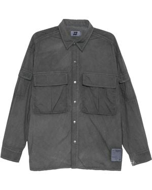 Izzue Double-Pockets Long-Sleeved Shirt - Grey