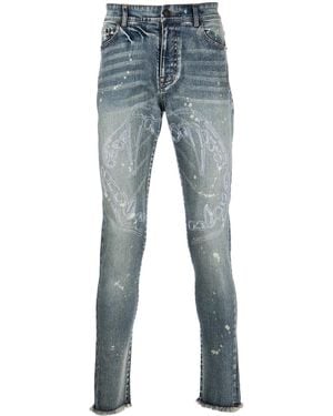 Haculla Skinny-Jeans Mit Fangzähne-Print - Blau