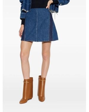 Givenchy Paneled A-Line Mini Skirt - Blue