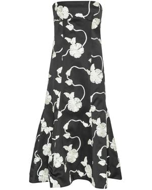 ROTATE BIRGER CHRISTENSEN Flower Midi Dress - White