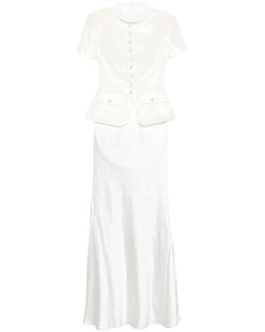 Self-Portrait Button-Embellishment Maxi Skirt Set (Set Of Two) - White