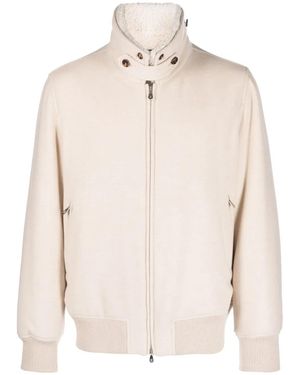 Brunello Cucinelli Padded Bomber Jacket - Natural
