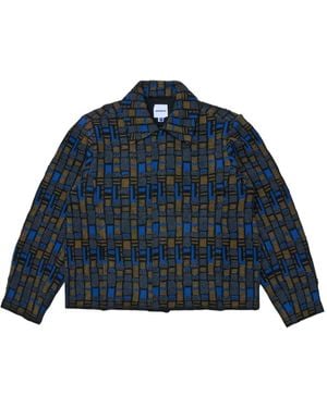 Adererror Spread-Collar Knit Jacket - Blue