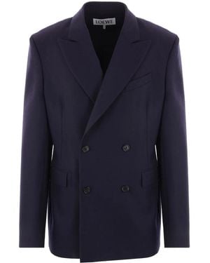 Loewe Double-Breasted Blazer - Blue