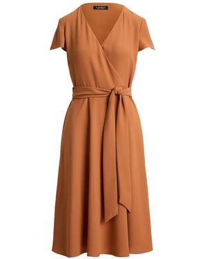 Ralph Lauren Robe Mi-Longue À Taille Ceinturée - Brown