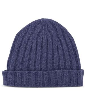 FILIPPO DE LAURENTIIS Ribbed-Knit Hat - Blue