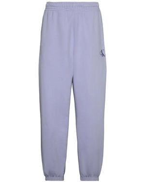 Calvin Klein Logo-Embroidered Elasticated Track Pants - Blue