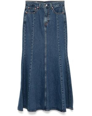 Levi's Cotton Mermaid Denim Maxi Skirt - Blue