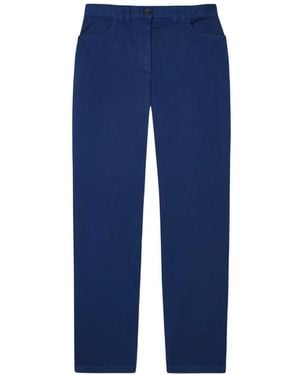 Paul Smith Logo-Patch Organic Cotton-Blend Pants - Blue