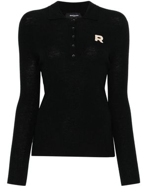 Rochas Logo-Patch Polo Top - Black