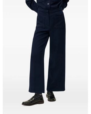 Sessun Alberwool Patch-Pocket Wide-Leg Trousers - Blue