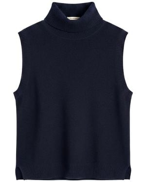 Chinti & Parker High-Neck Sleeveless Sweater - Blue