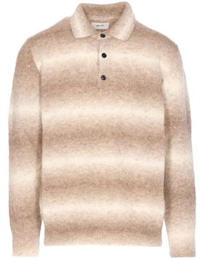 NN07 Langärmeliges Poloshirt - Natur