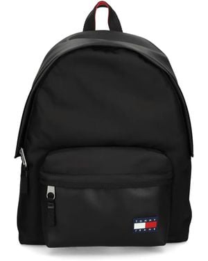 Tommy Hilfiger Logo Zip Polyester Backpack - Black