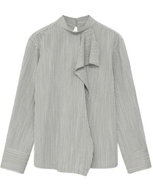 Margaux Lonnberg Beck Striped Ruffled Shirt - Grey