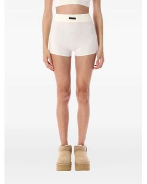 Fear Of God Logo-Patch Ribbed Biker Shorts - White