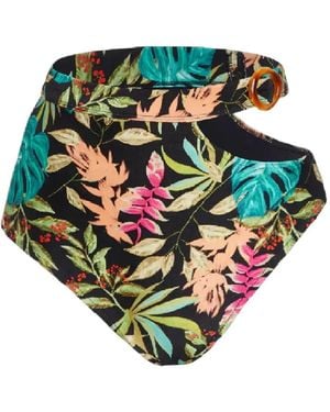 PATBO Tropical High-Waisted Bikini Bottom - Green