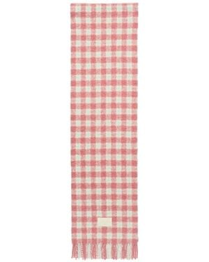 Acne Studios Checked Logo Scarf - Pink