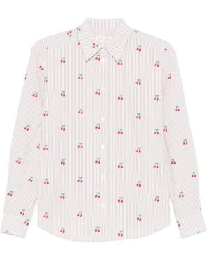 MC2 Saint Barth Cherry-Print Striped Shirt - White