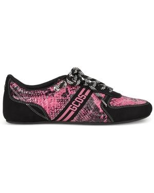 Gcds Snakeskin-Print Sneakers - Purple