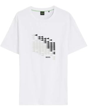BOSS Network Flag Graphic-Print T-Shirt - White