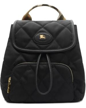 Burberry Mochila acolchada con motivo de herradura - Negro