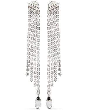 Jimmy Choo Saeda Fringe Earring Silver/crystal One Size - ホワイト