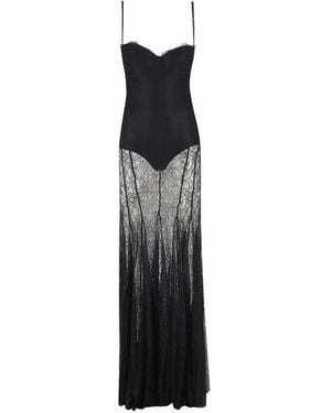 Elisabetta Franchi Carpet Lace-Panelled Maxi Dress - White