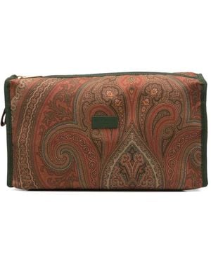 Etro Kulturbeutel mit Paisleymuster - Braun