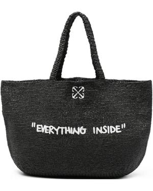 Off-White c/o Virgil Abloh Jitney Woven-Design Tote Bag - Black