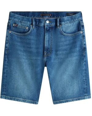 Tommy Hilfiger Short Droit En Jean Denton À Patch Logo - Blue