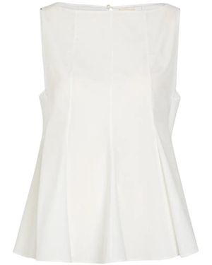 KHAITE Marita Peplum-Hem Blouse - White