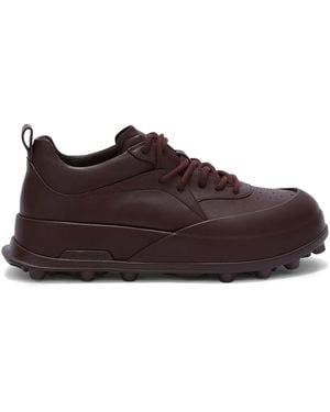 Jil Sander Orb Leather Trainers - Brown