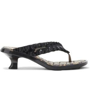 Ganni X Melissa Leopard-Print Heeled Sandals - White
