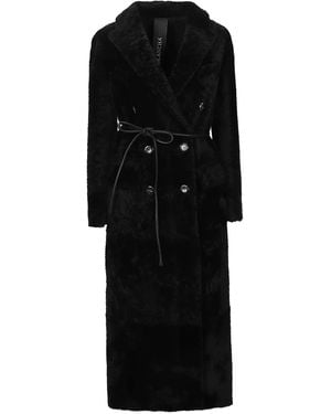 Blancha Double-Breasted Belted Coat - Black