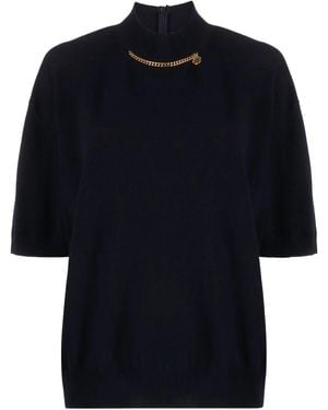 Stella McCartney Falabella High-Neck Wool Blouse - Blue