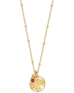 Dower & Hall Hammered Disc Necklace - Metallic